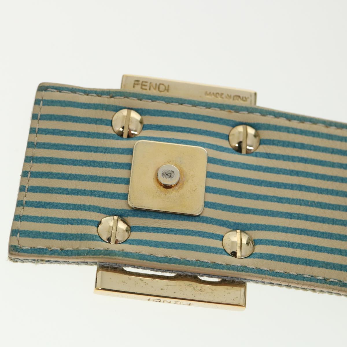 FENDI Zucca Canvas Shoulder Bag Denim Light Blue 33230