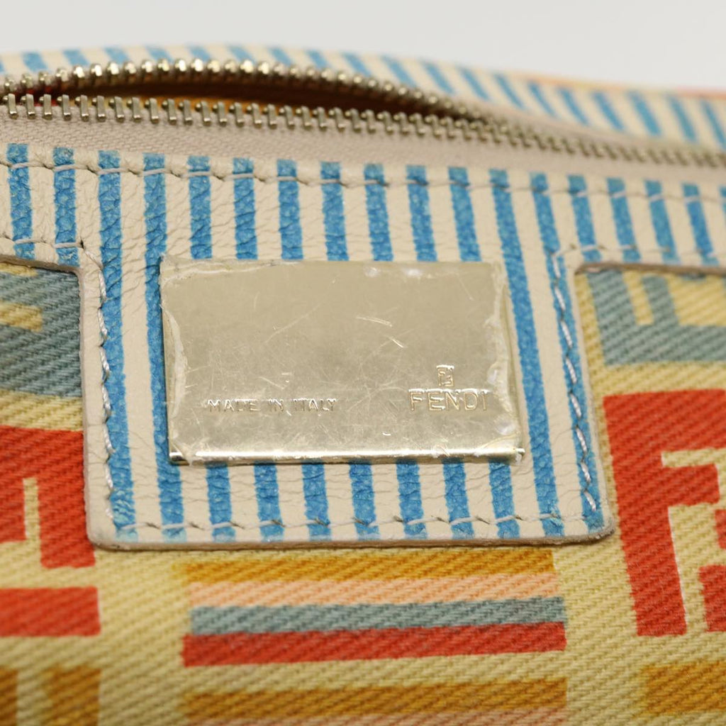 FENDI Zucca Canvas Shoulder Bag Denim Light Blue 33230