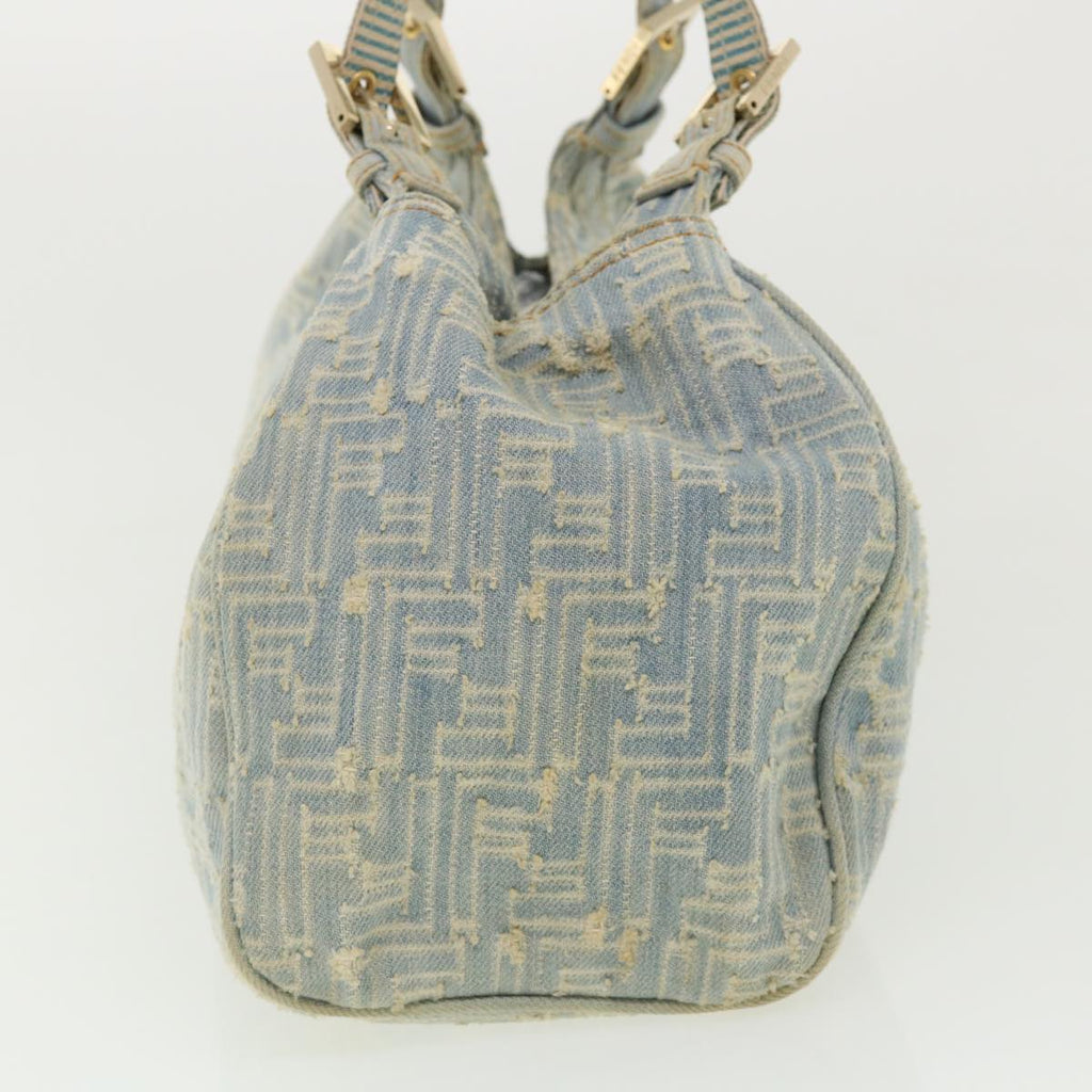 FENDI Zucca Canvas Shoulder Bag Denim Light Blue 33230