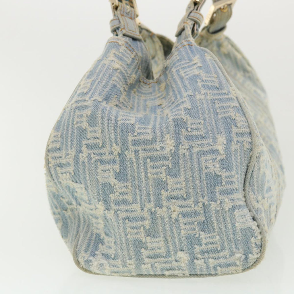 FENDI Zucca Canvas Shoulder Bag Denim Light Blue 33230