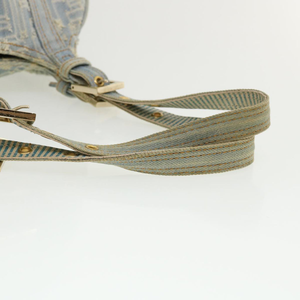 FENDI Zucca Canvas Shoulder Bag Denim Light Blue 33230