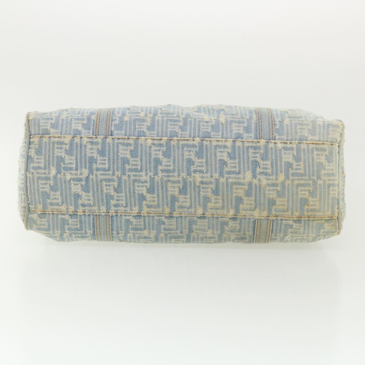 FENDI Zucca Canvas Shoulder Bag Denim Light Blue 33230