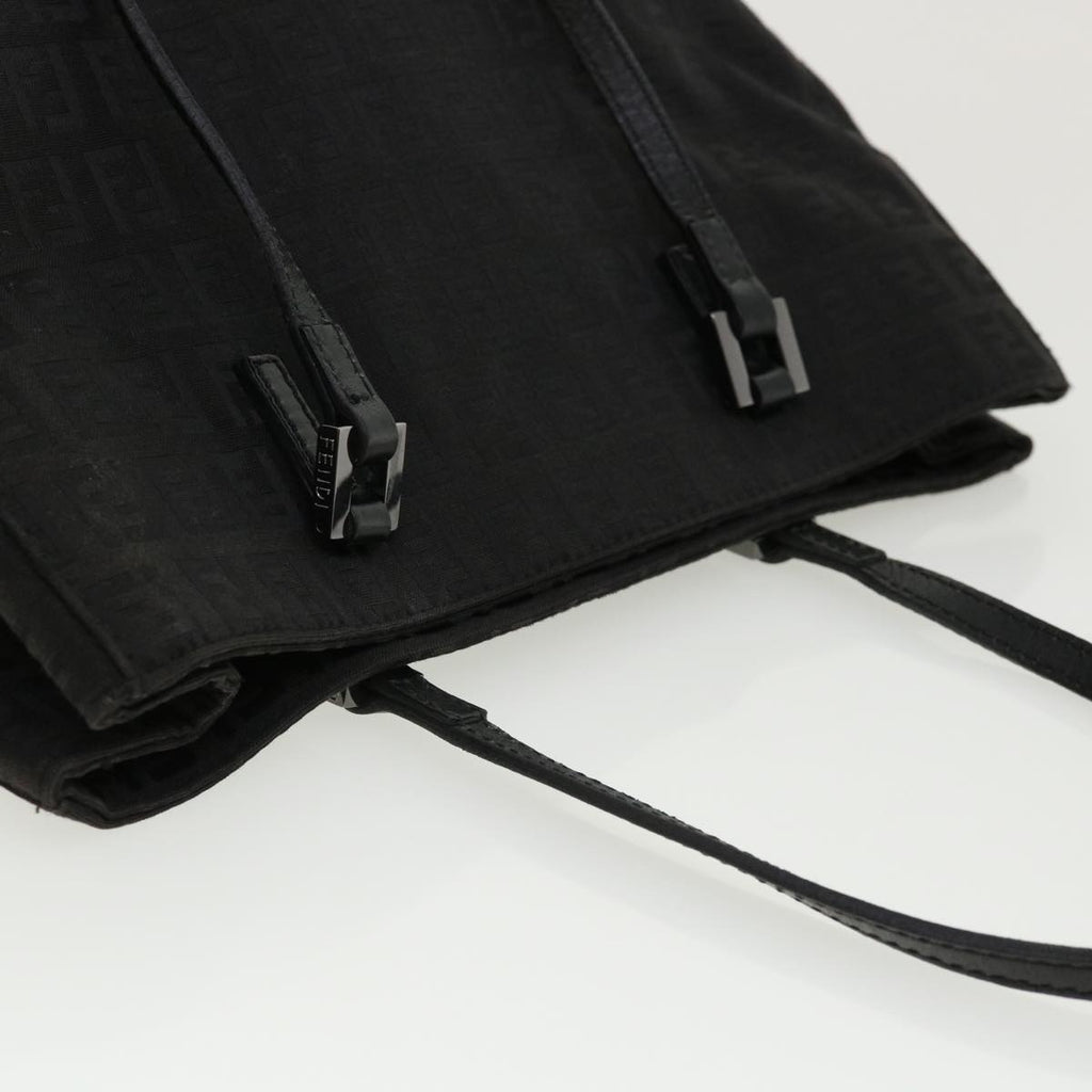 FENDI Zucchino Canvas Hand Bag Black 33232