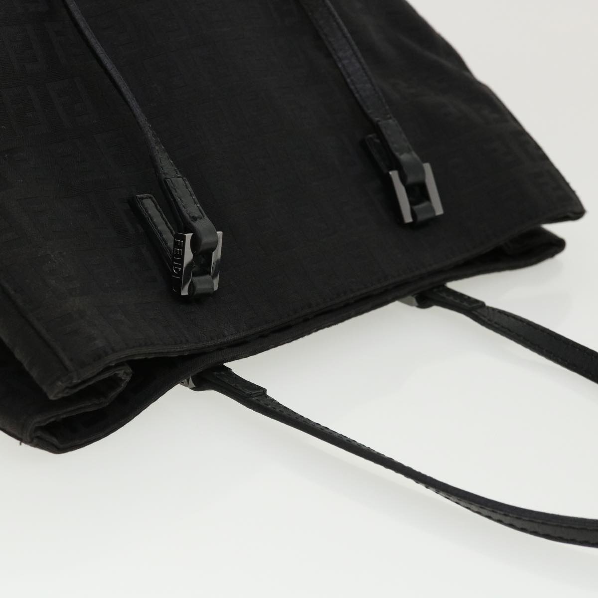 FENDI Zucchino Canvas Hand Bag Black 33232