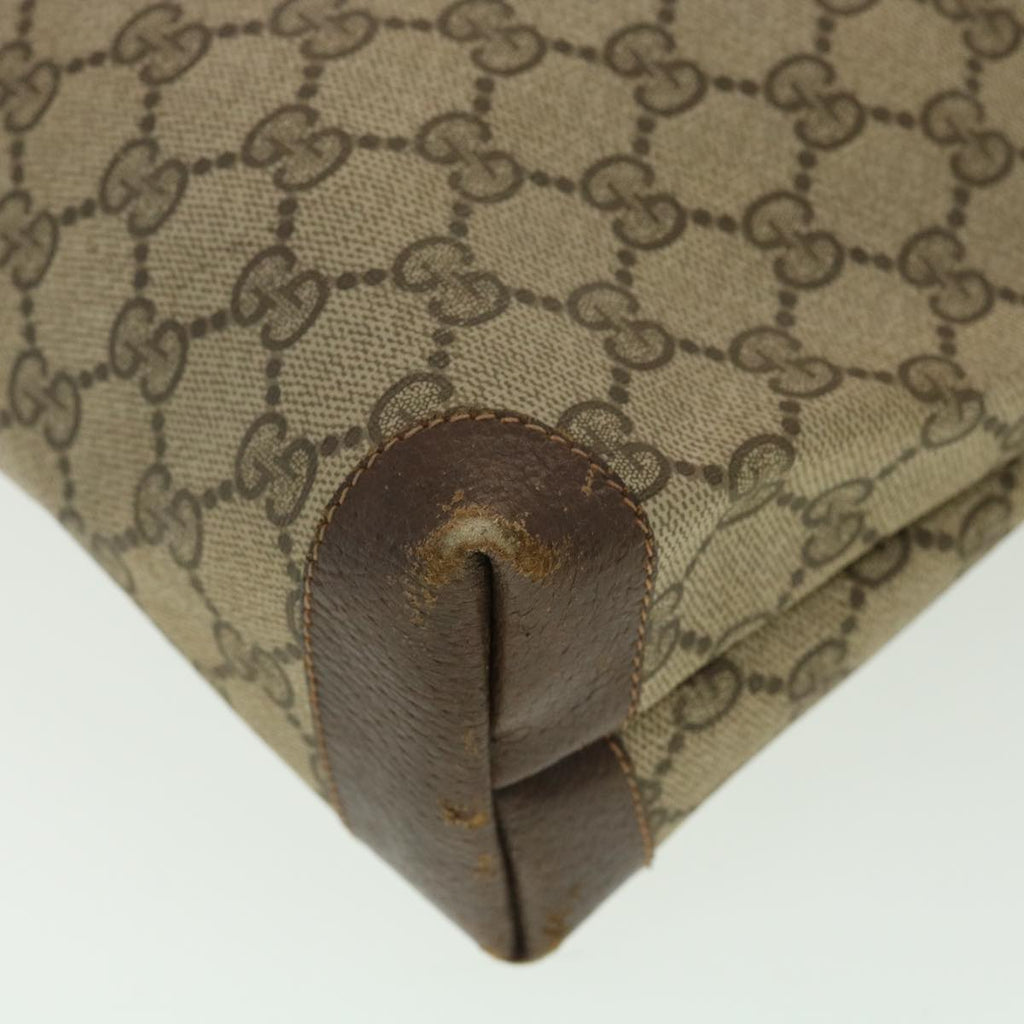 GUCCI GG Canvas Shoulder Bag PVC Leather Brown 33271