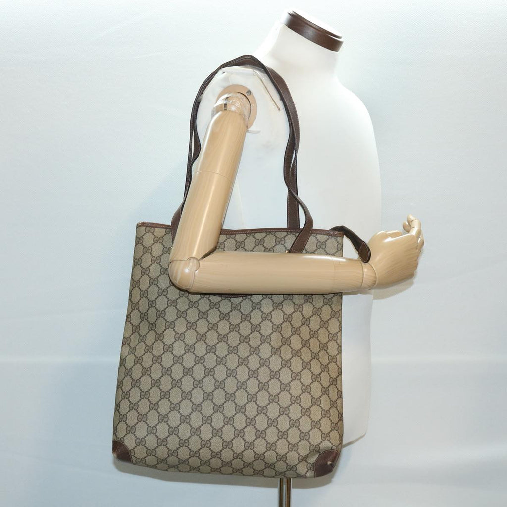 GUCCI GG Canvas Shoulder Bag PVC Leather Brown 33271