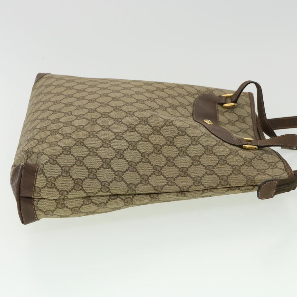 GUCCI GG Canvas Shoulder Bag PVC Leather Brown 33271