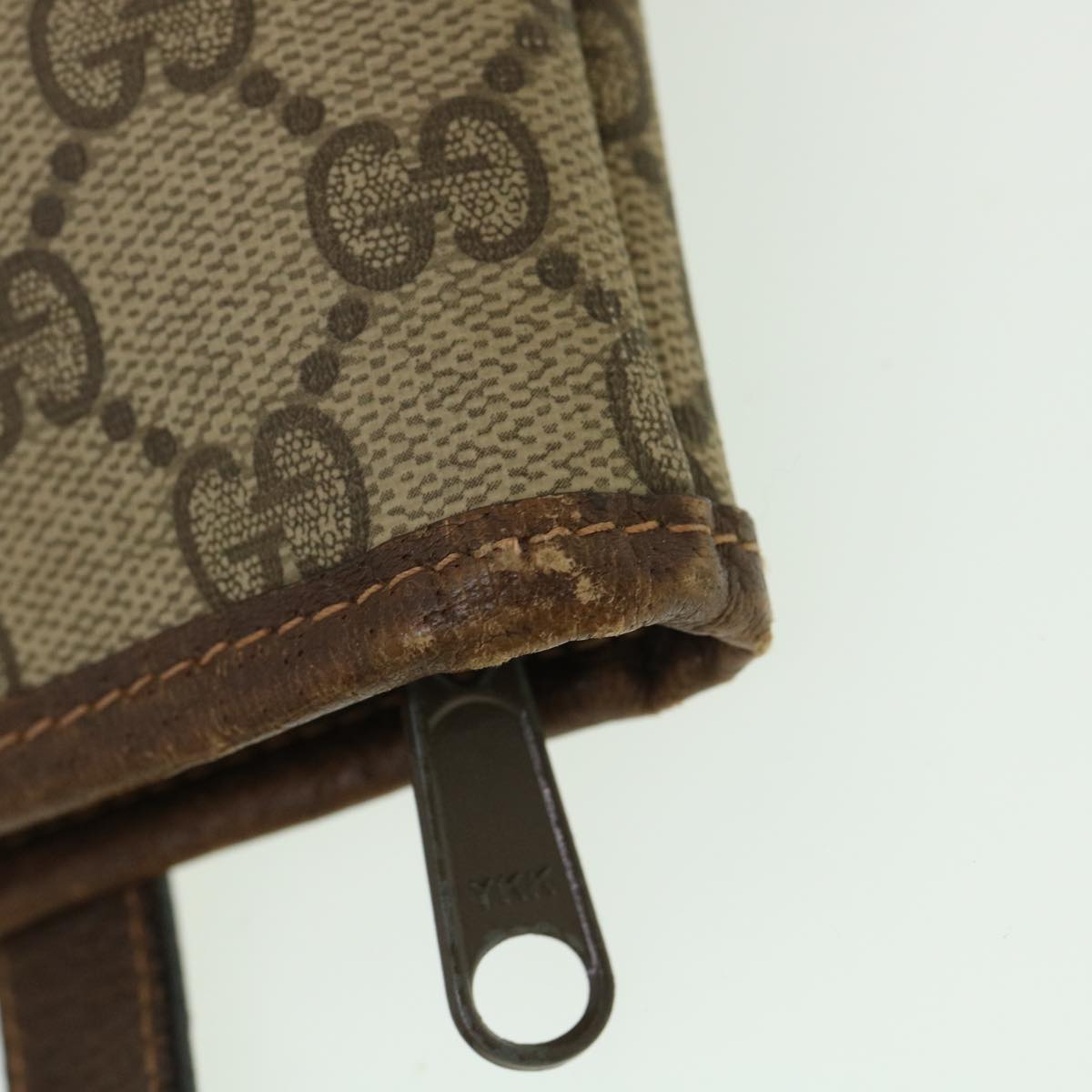 GUCCI GG Canvas Shoulder Bag PVC Leather Brown 33271