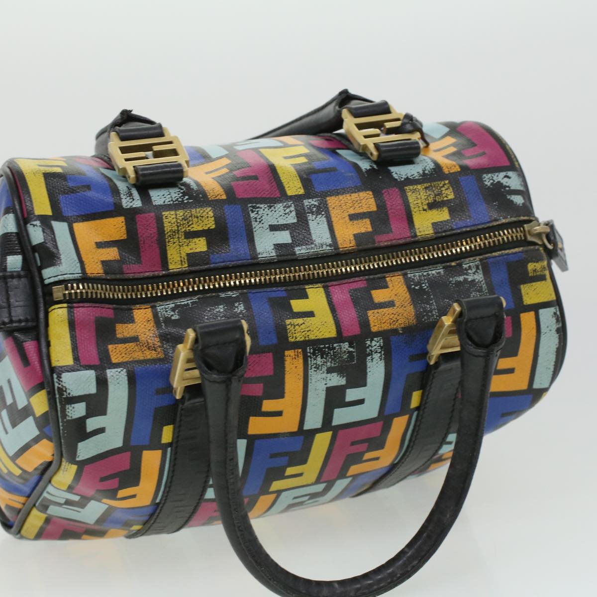 FENDI Zucca Canvas Hand Bag Multicolor 33276