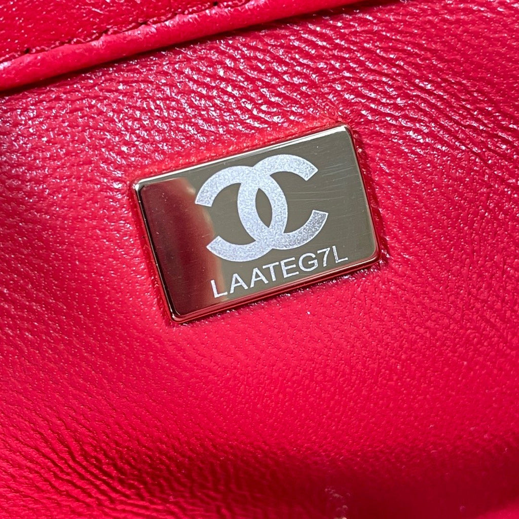 CHLLarge Flap Bag Gold Hardware Red For Women, Women’s Handbags, Shoulder Bags 9.1in/23cm AS3367