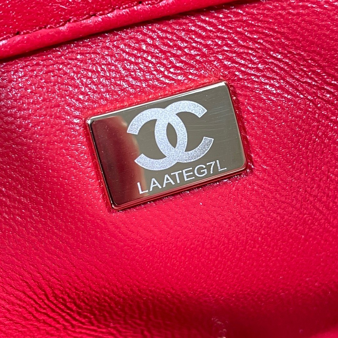 CHLLarge Flap Bag Gold Hardware Red For Women, Women’s Handbags, Shoulder Bags 9.1in/23cm AS3367
