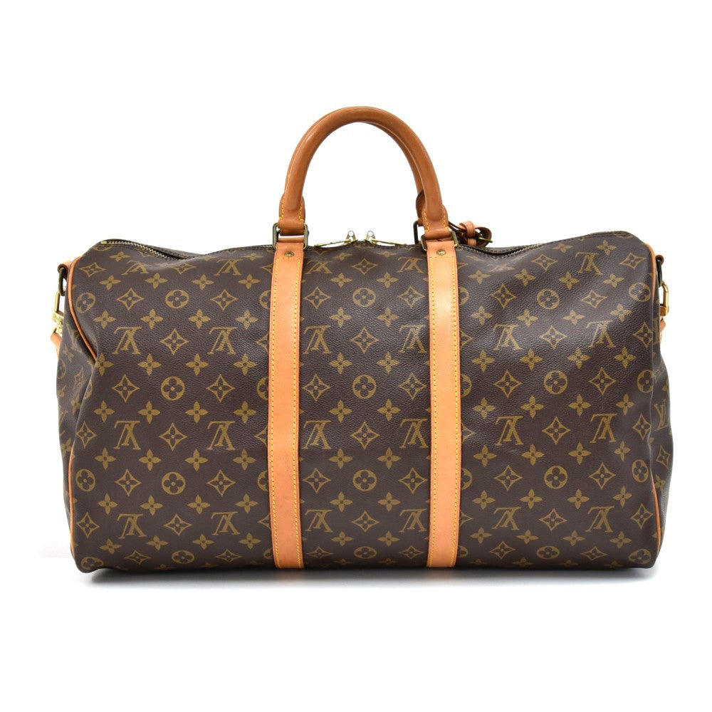 Louis Vuitto Keepall 50 Bandouliere Monogram Canvas Duffel Bag