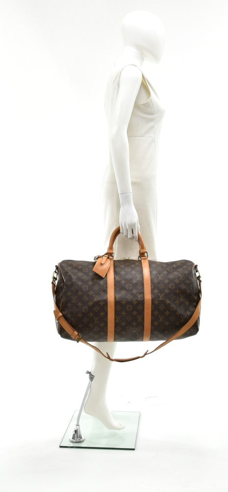 Louis Vuitto Keepall 50 Bandouliere Monogram Canvas Duffel Bag