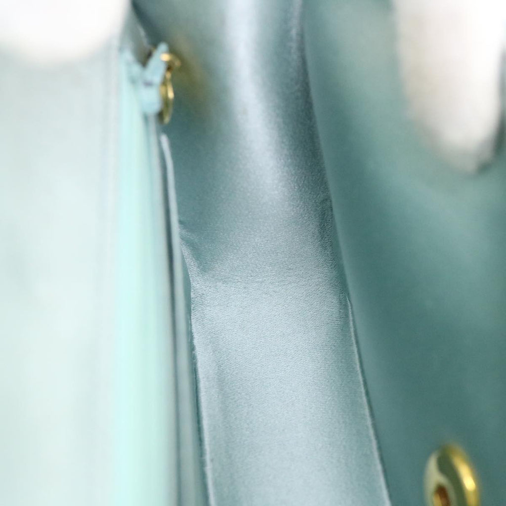 CHANEL Diana Matelasse Shoulder Bag Satin Light Blue CC 33325A