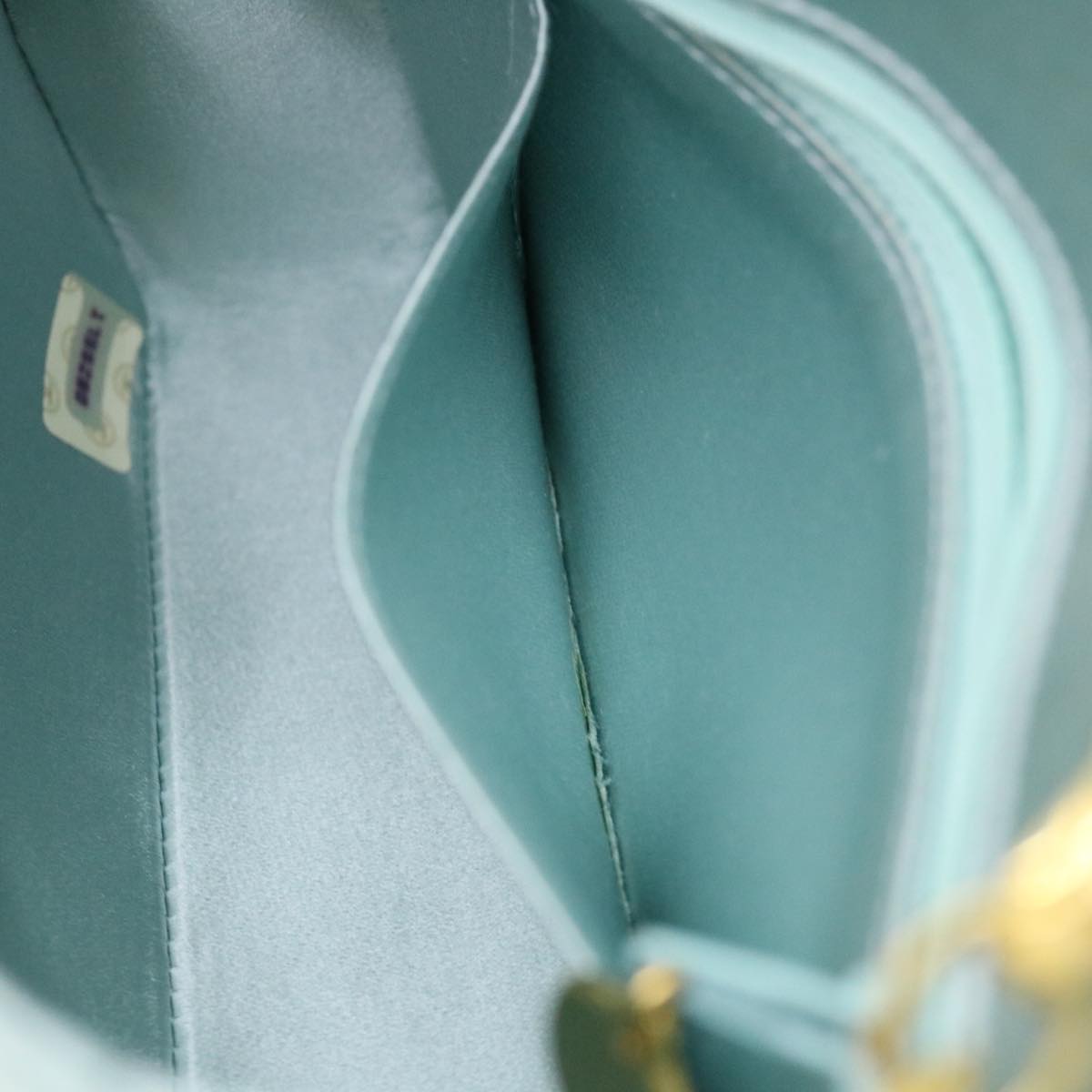 CHANEL Diana Matelasse Shoulder Bag Satin Light Blue CC 33325A