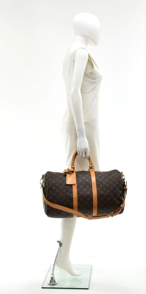 Louis Vuitto Keepall 45 Bandouliere Monogram Canvas Duffel Bag