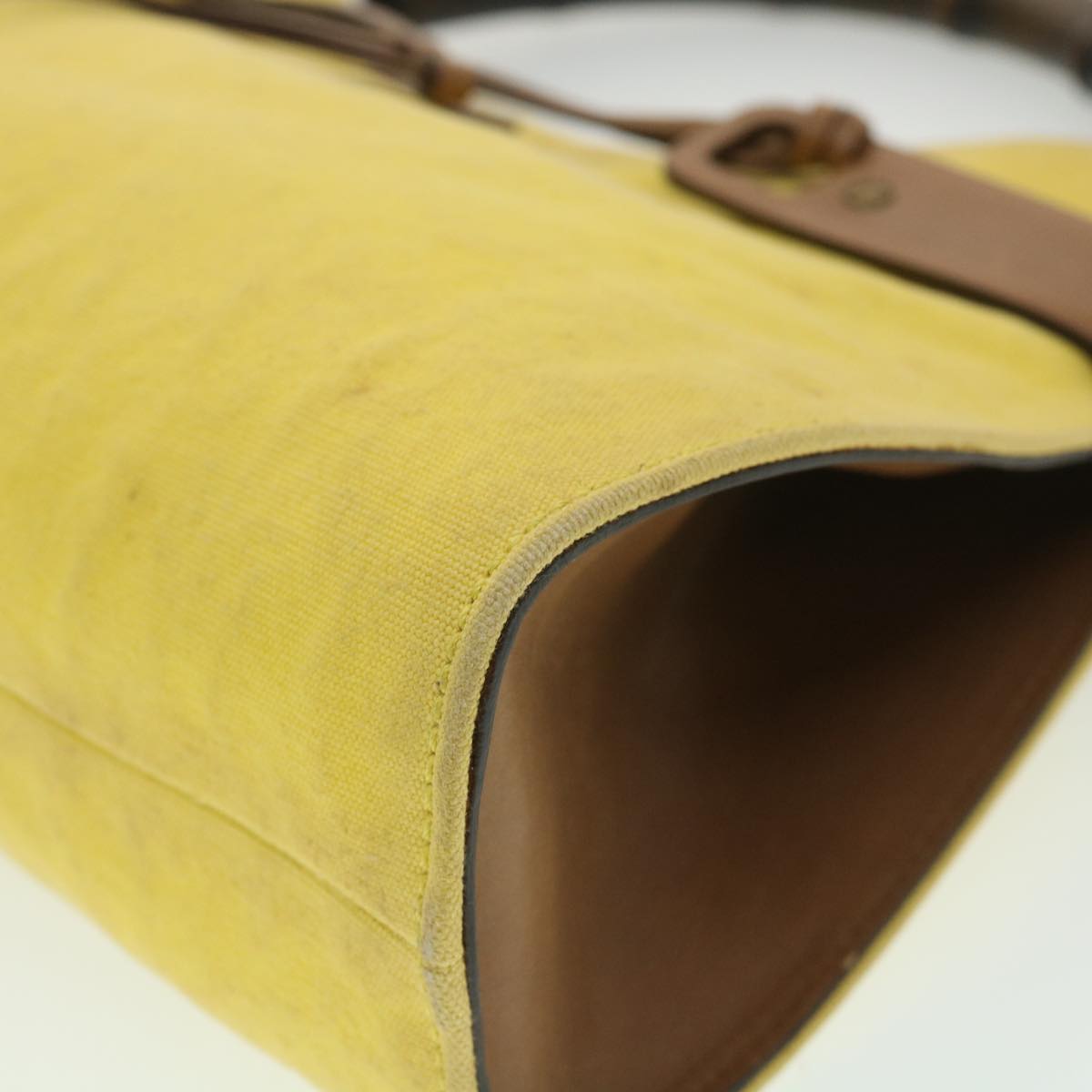 GUCCI Bamboo Shoulder Bag Canvas Yellow 33904