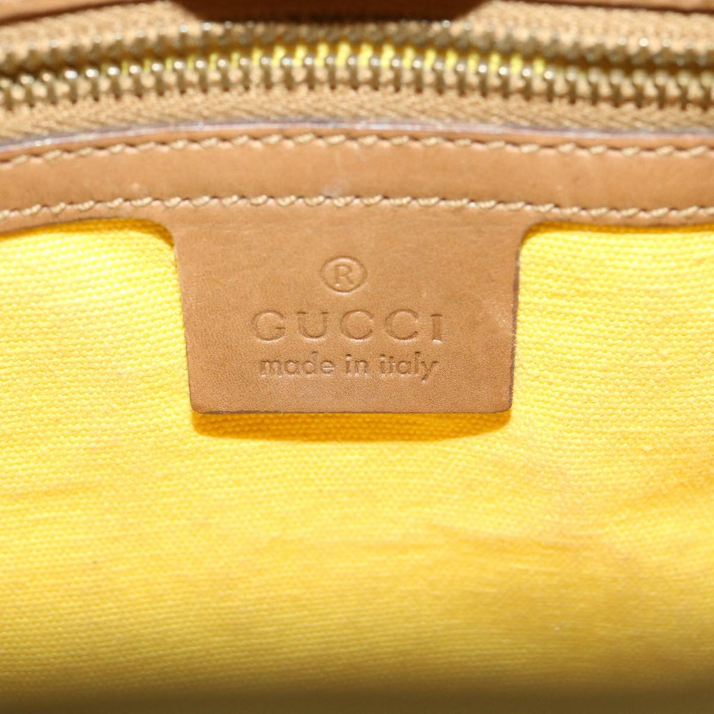 GUCCI Bamboo Shoulder Bag Canvas Yellow 33904
