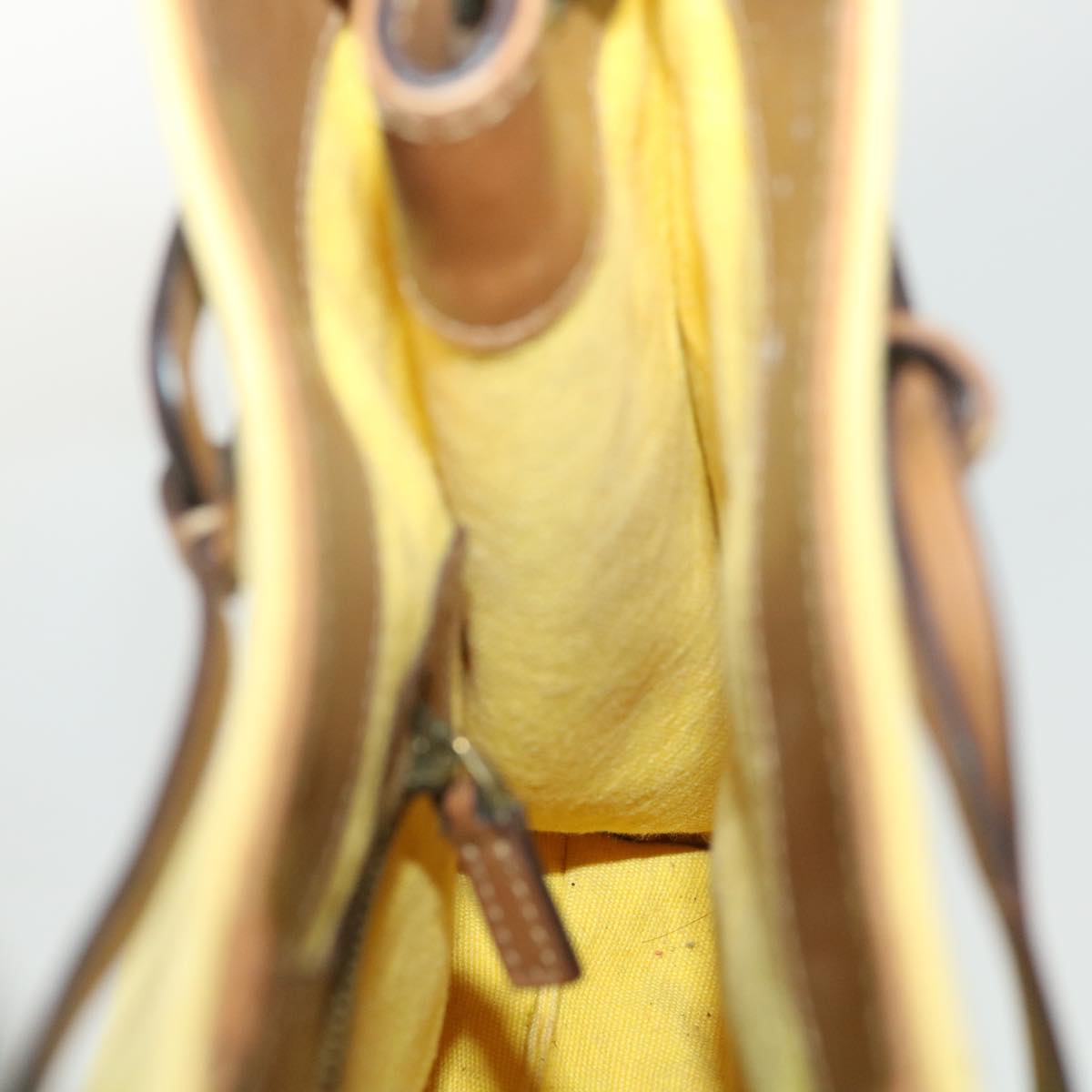 GUCCI Bamboo Shoulder Bag Canvas Yellow 33904