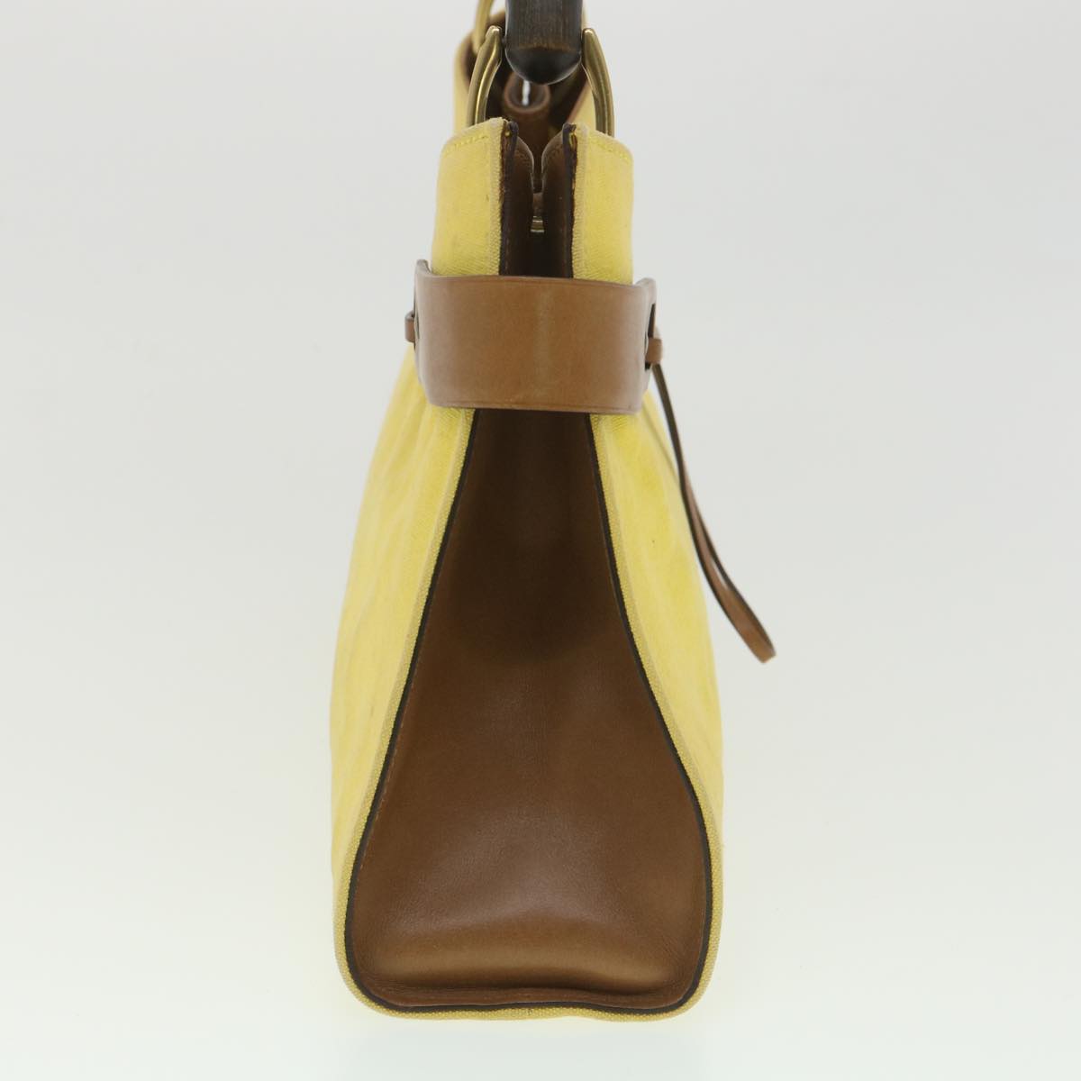 GUCCI Bamboo Shoulder Bag Canvas Yellow 33904
