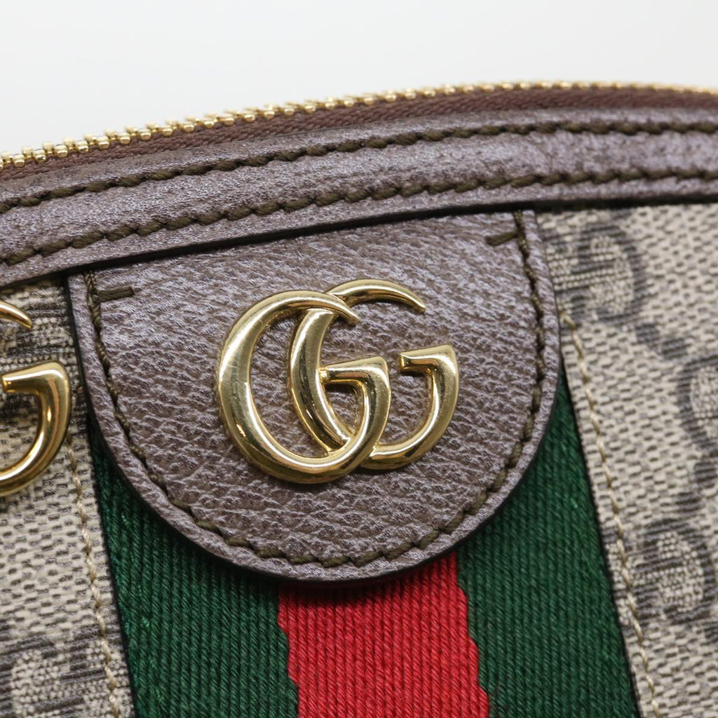 GUCCI GG Supreme Web Sherry Line Ofidia Shoulder Bag Beige Red 499621 33921A