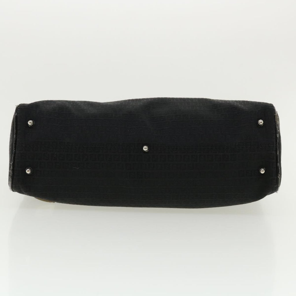 FENDI Zucchino Canvas Hand Bag Black 33935