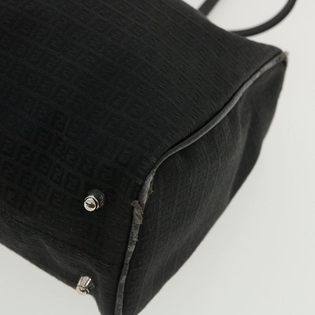 FENDI Zucchino Canvas Hand Bag Black 33935