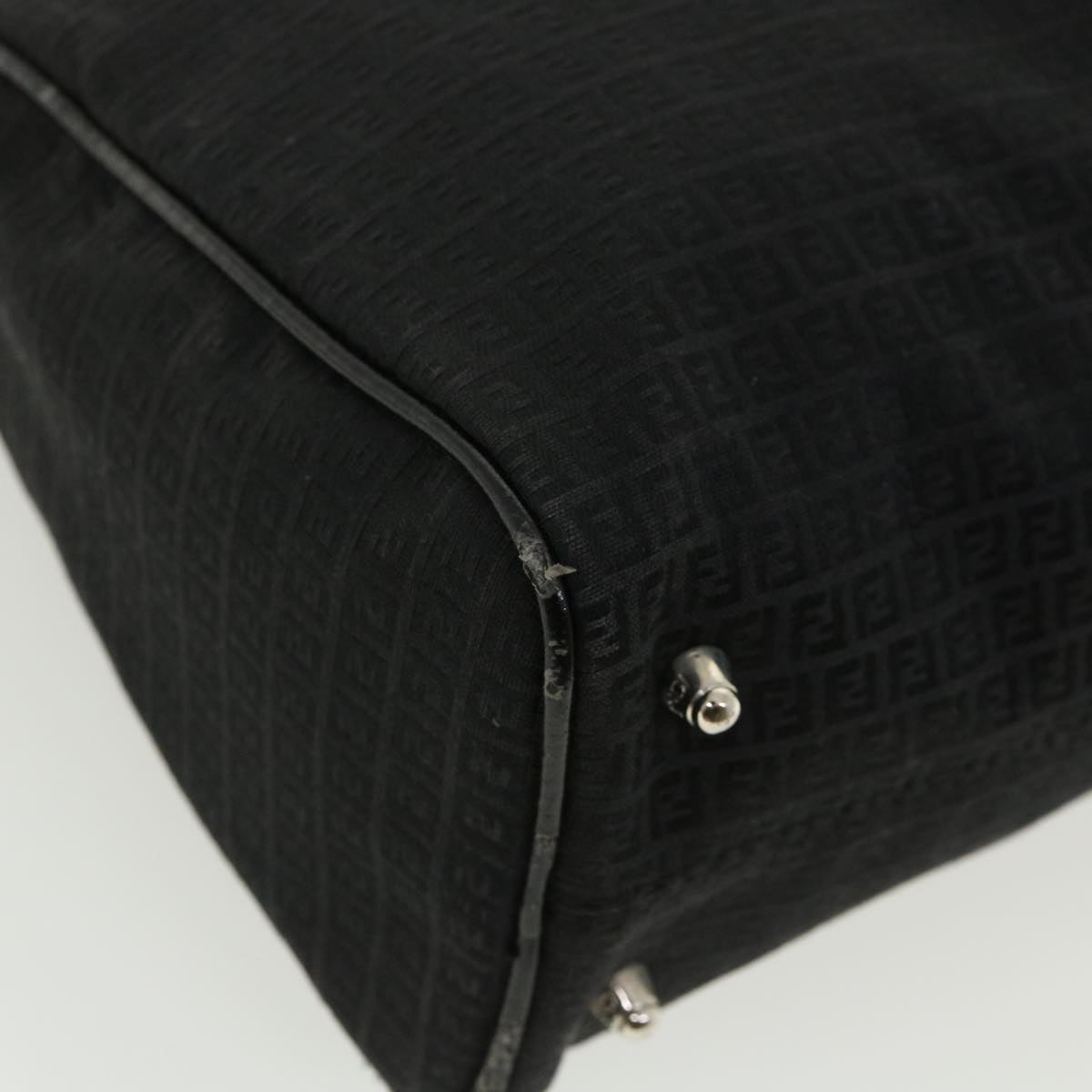 FENDI Zucchino Canvas Hand Bag Black 33935