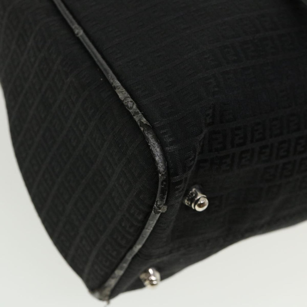 FENDI Zucchino Canvas Hand Bag Black 33935