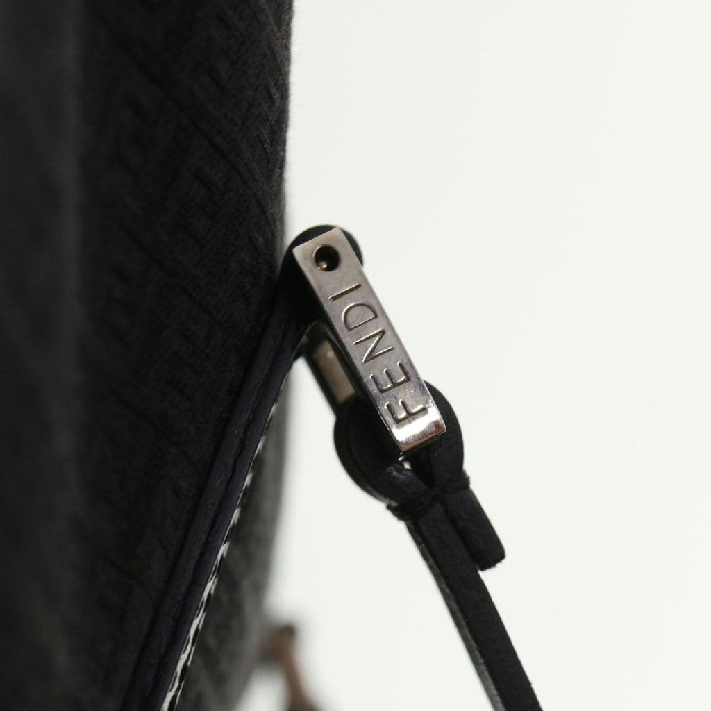 FENDI Zucchino Canvas Hand Bag Black 33935