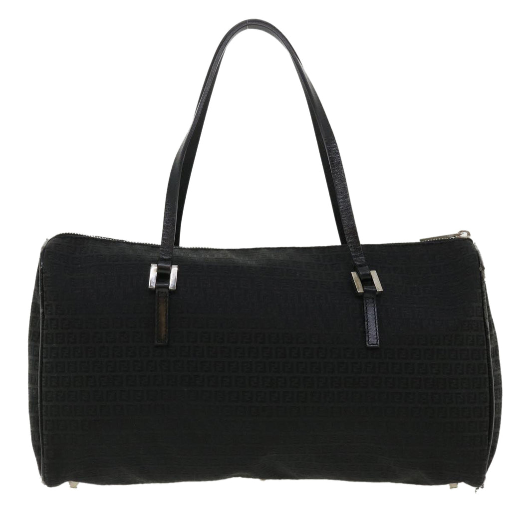 FENDI Zucchino Canvas Hand Bag Black 33935