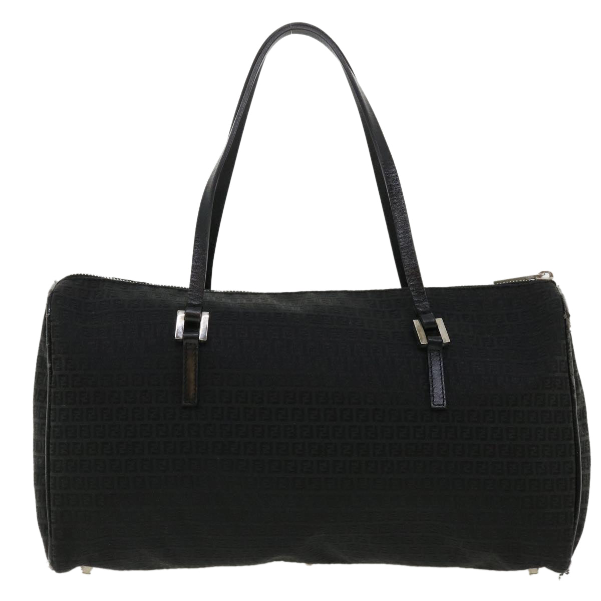 FENDI Zucchino Canvas Hand Bag Black 33935