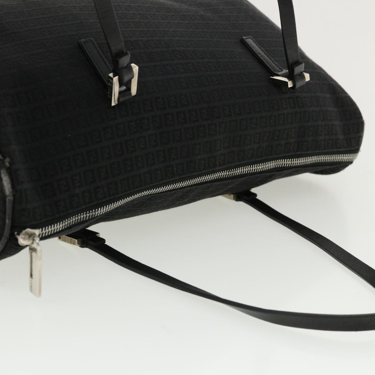 FENDI Zucchino Canvas Hand Bag Black 33935