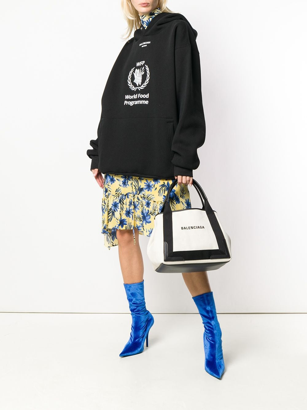 Navy Cabas Small Tote Bag