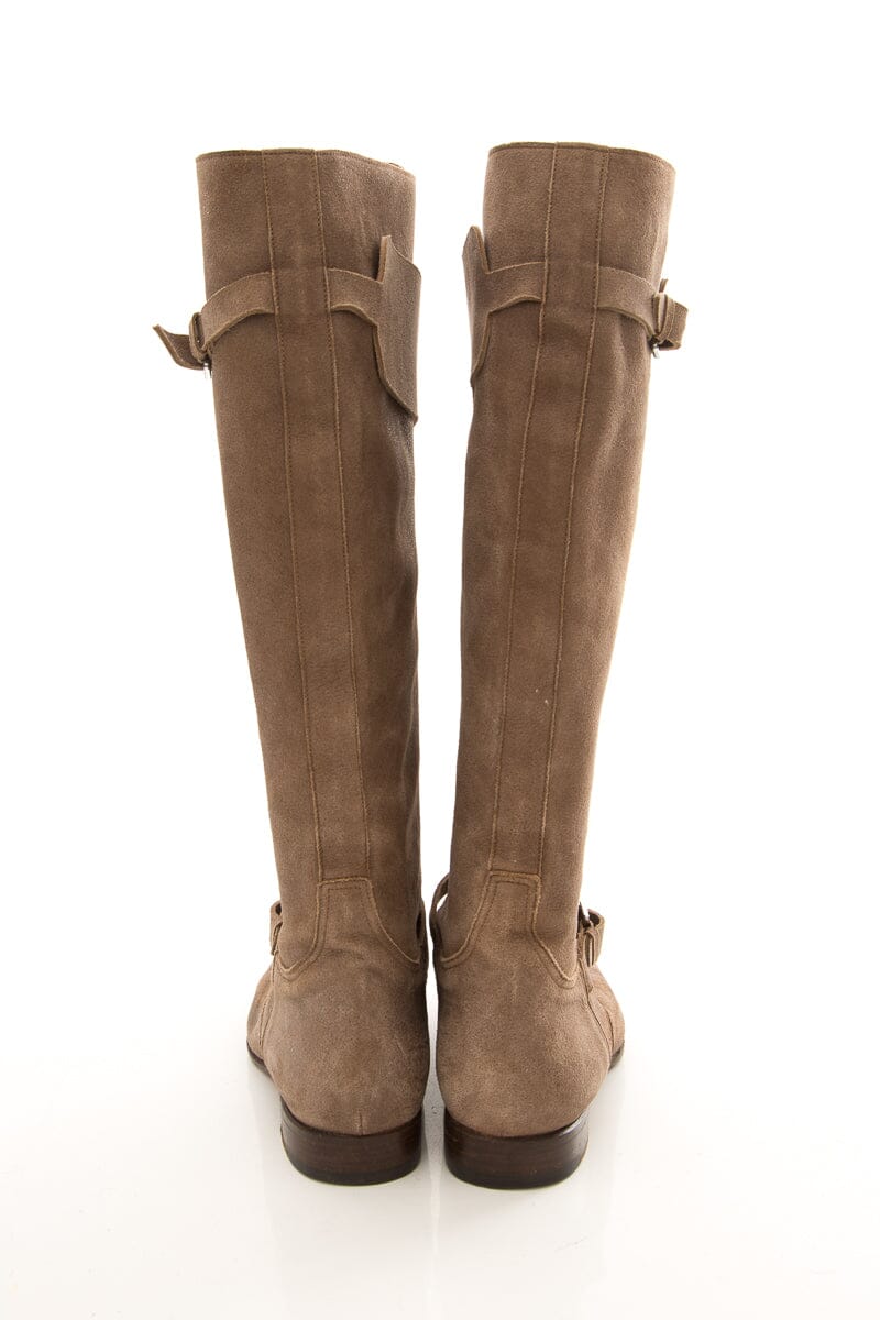 HermÃƒÆ’Ã‚Â¨s JUMPING SUEDE Beige Riding Boots SZ 38.5