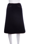 Chanel Fall 2000 Navy Wool Knee-length Skirt SZ 34