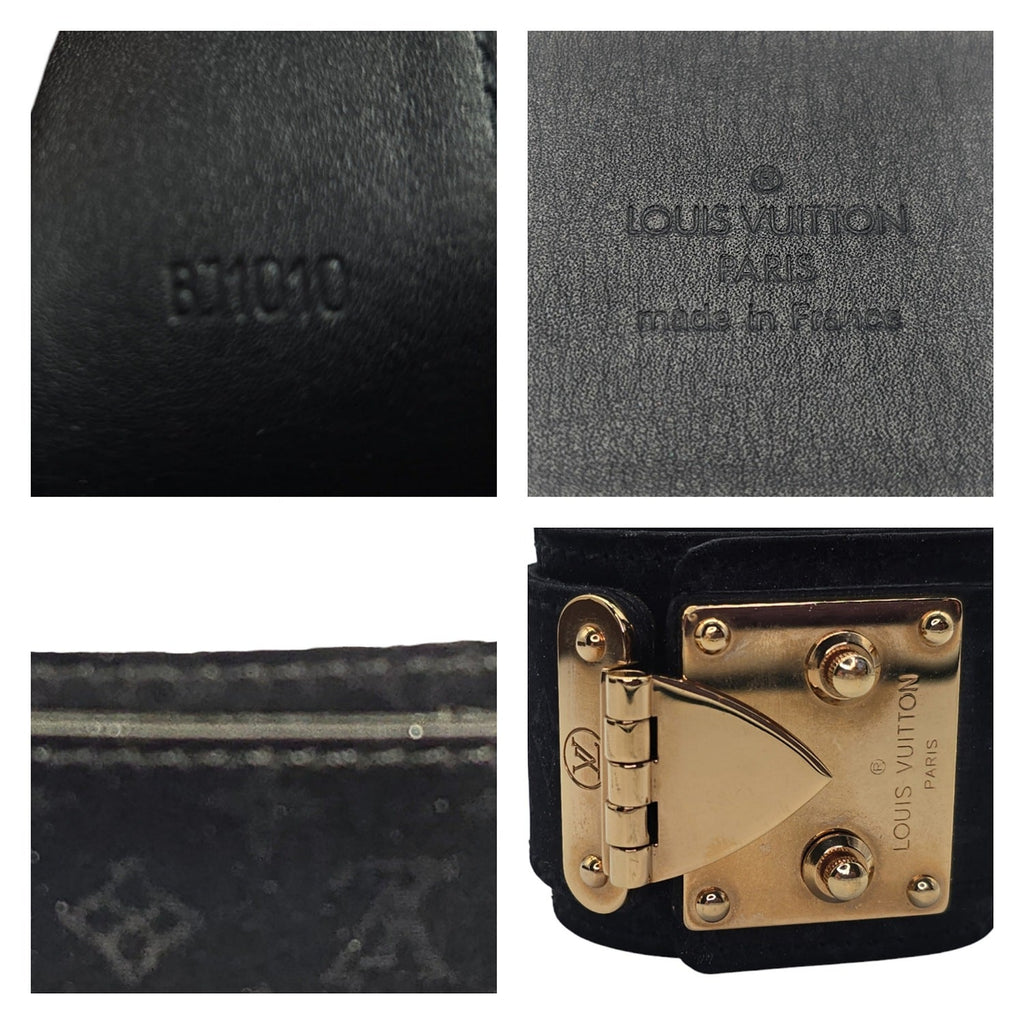 Louis Vuitton Satin Monogram Serrure Cuff Bracelet