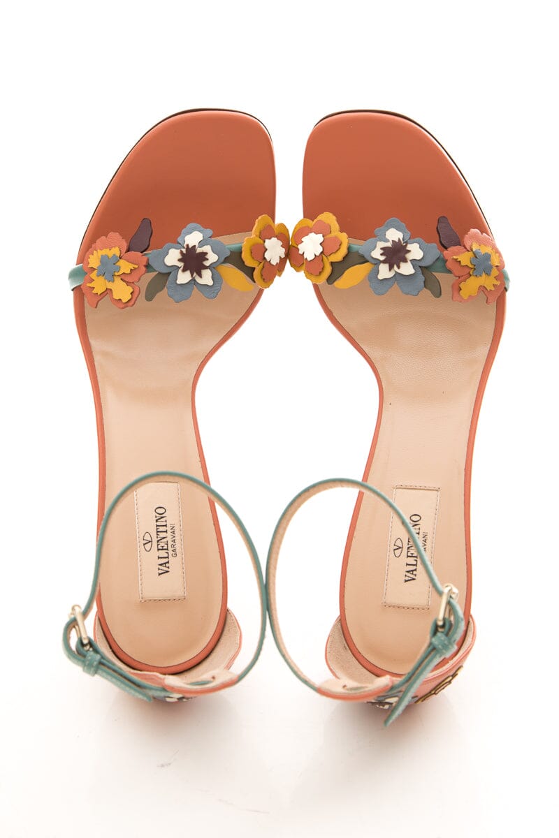 Valentino Multicolor Pink Sandal Heels SZ 39.5