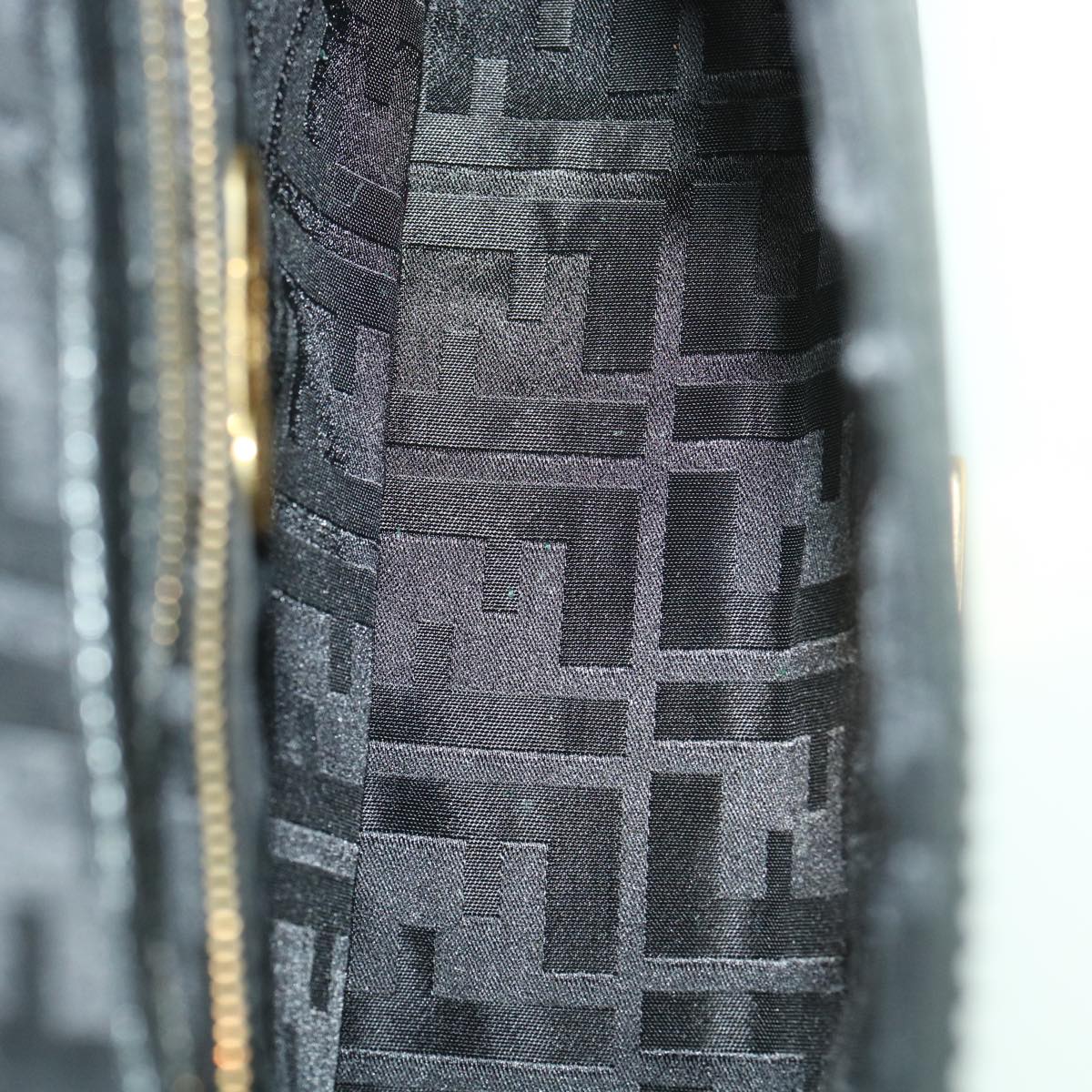 FENDI Shoulder Bag Leather Black 34011