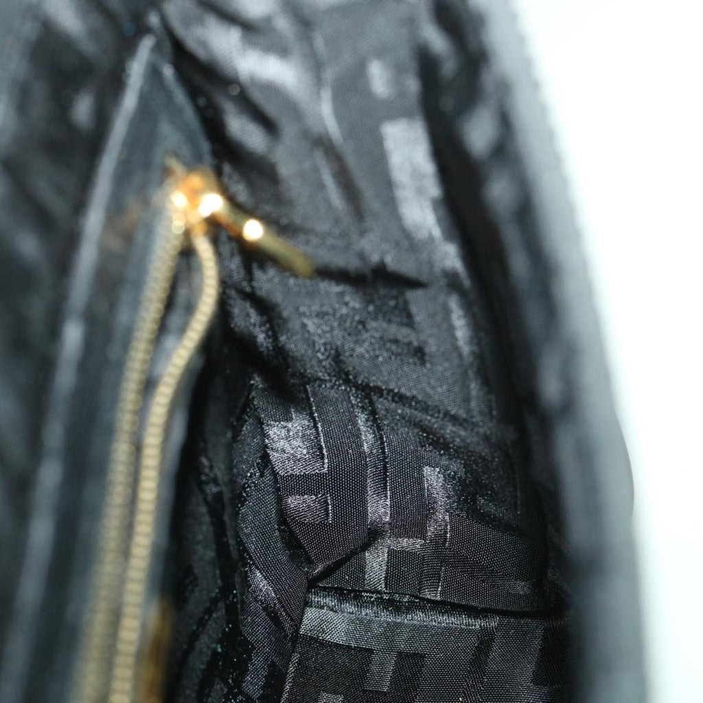FENDI Shoulder Bag Leather Black 34011