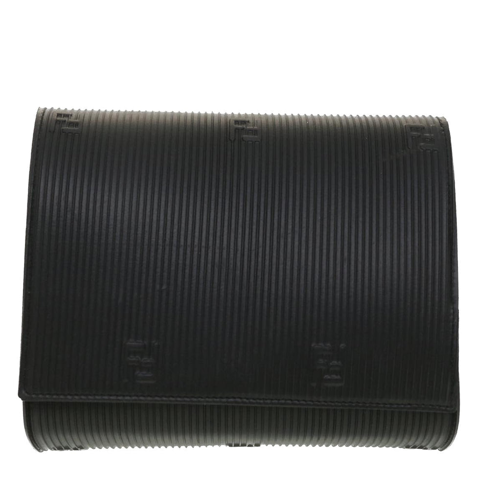 FENDI Shoulder Bag Leather Black 34011