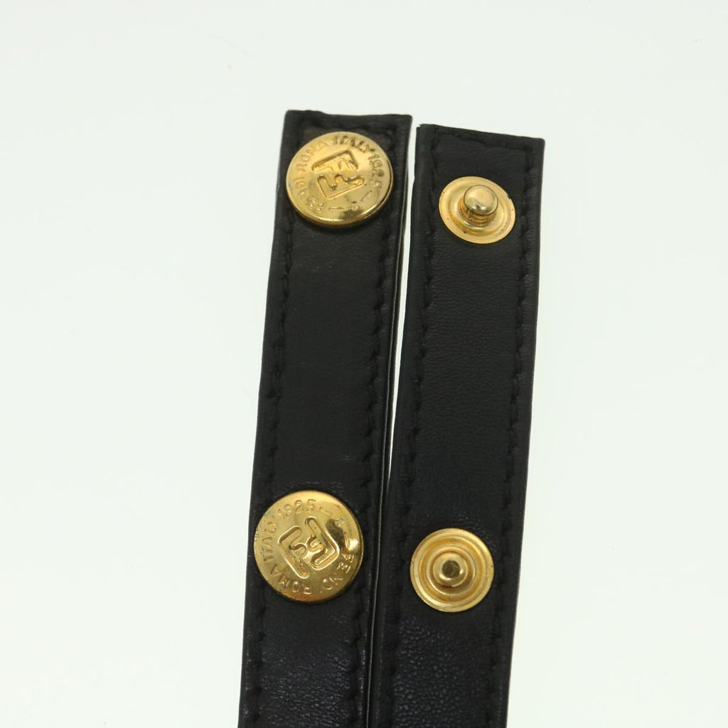 FENDI Shoulder Bag Leather Black 34011