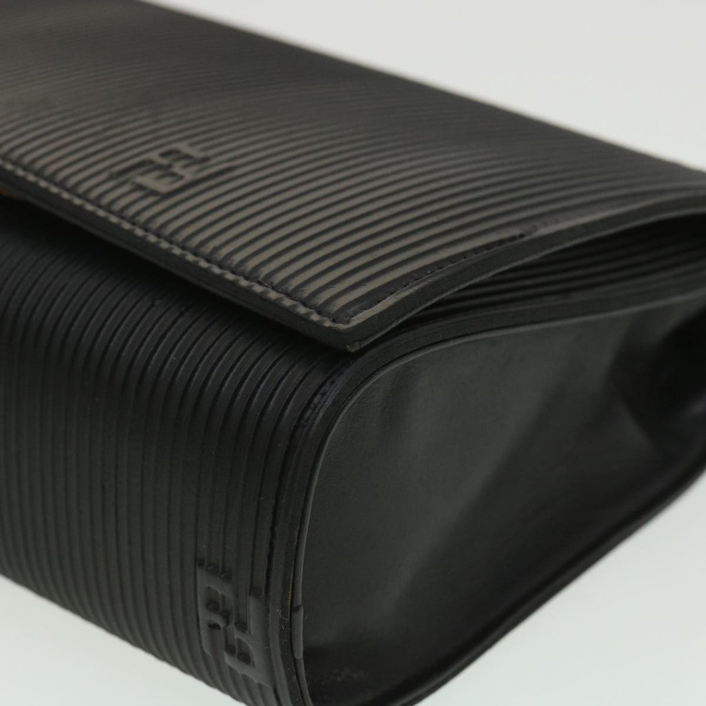 FENDI Shoulder Bag Leather Black 34011