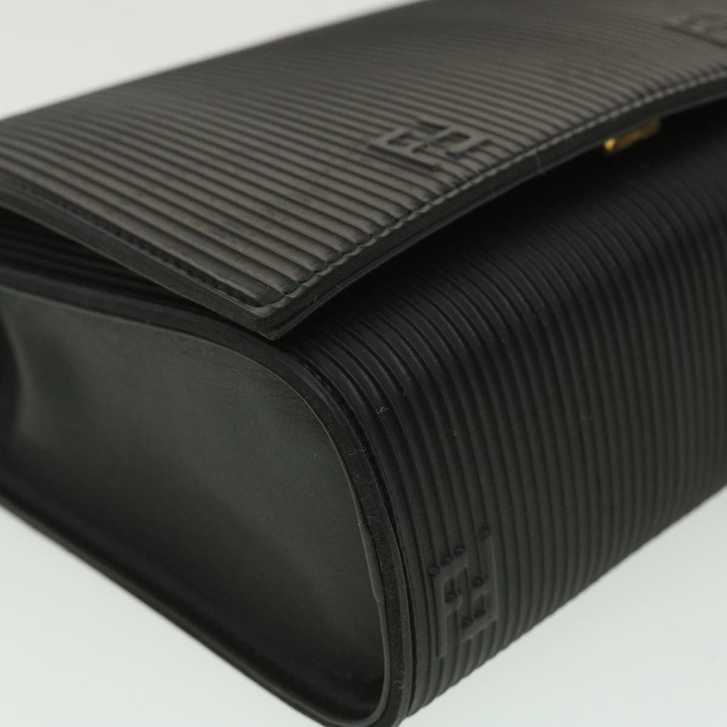 FENDI Shoulder Bag Leather Black 34011