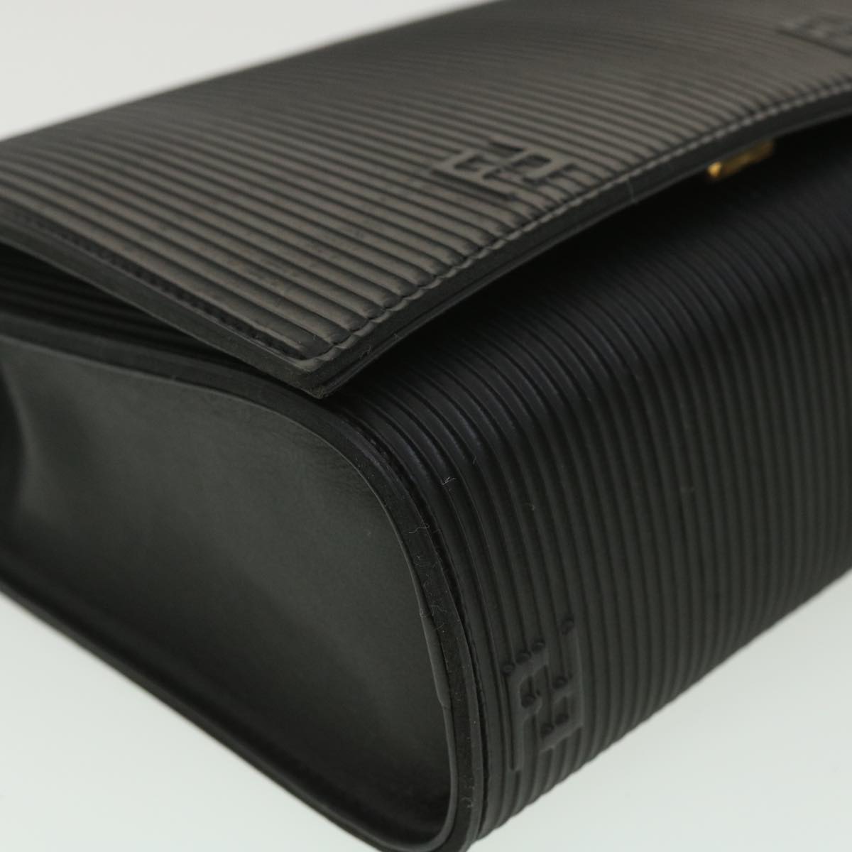 FENDI Shoulder Bag Leather Black 34011