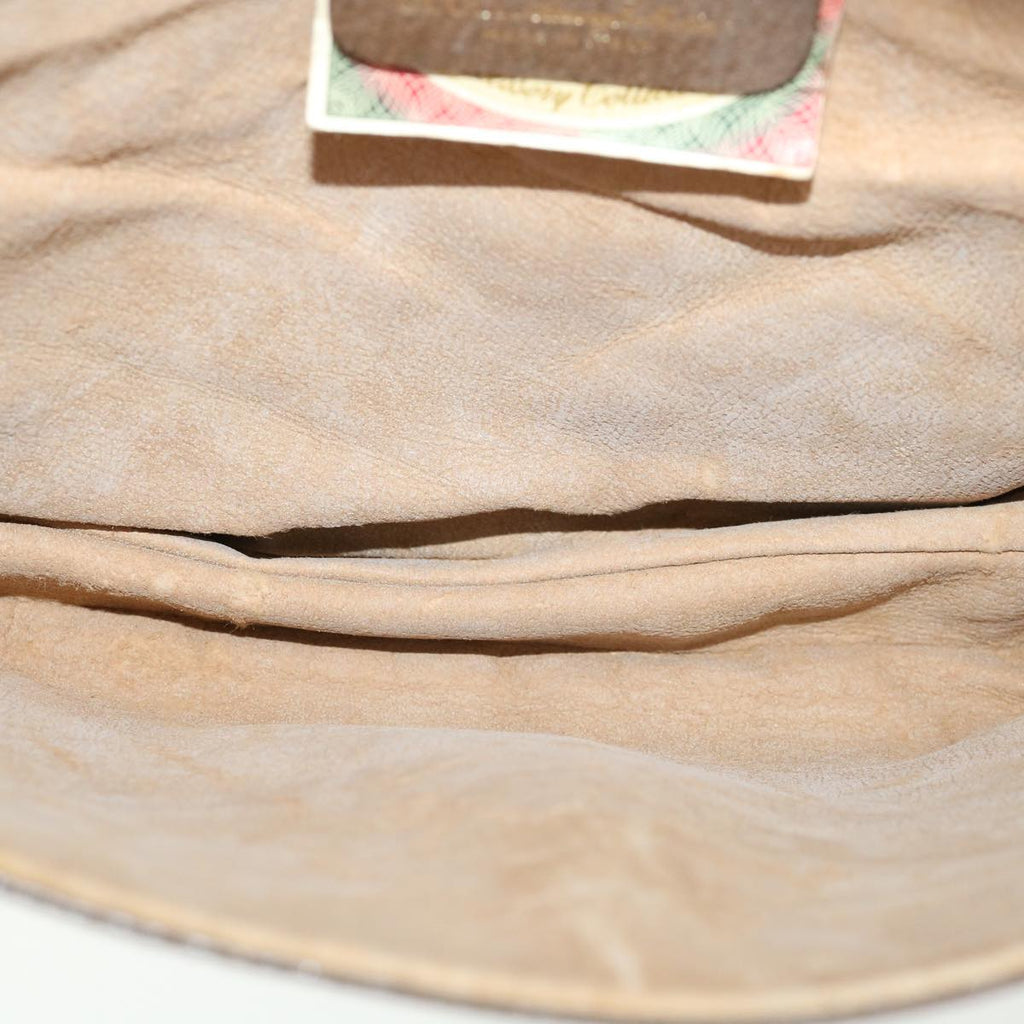 GUCCI GG Canvas Shoulder Bag PVC Leather Beige 34027