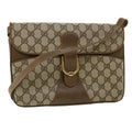 GUCCI GG Canvas Shoulder Bag PVC Leather Beige 34027