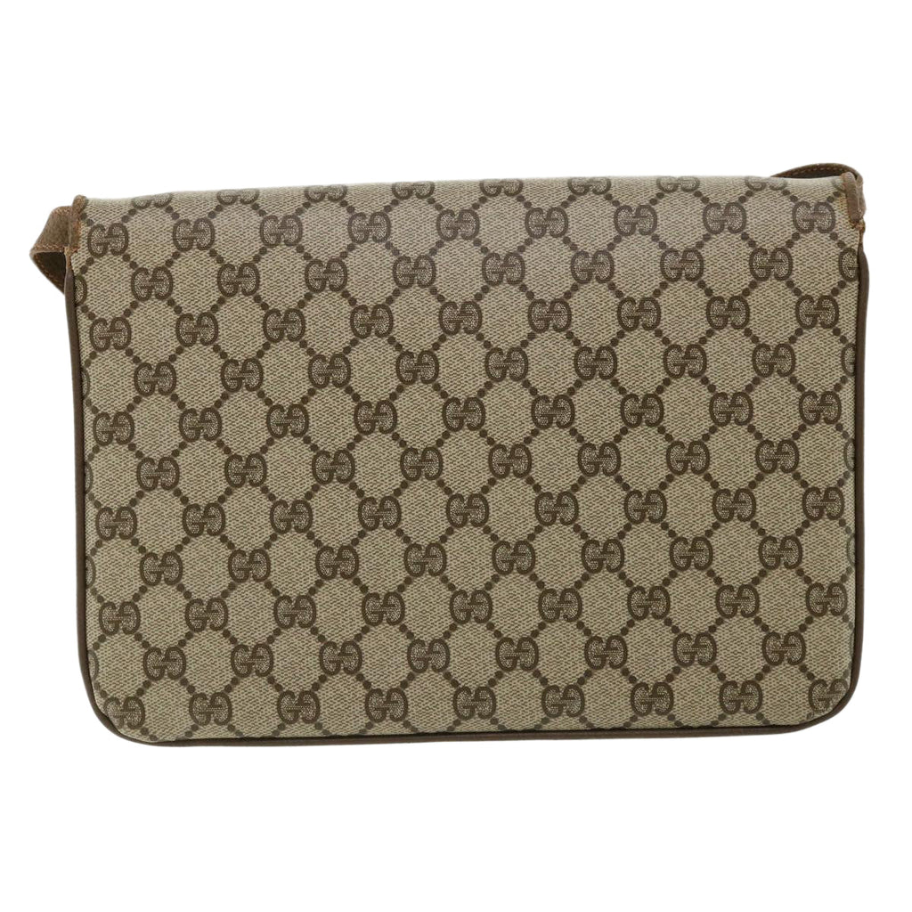 GUCCI GG Canvas Shoulder Bag PVC Leather Beige 34027