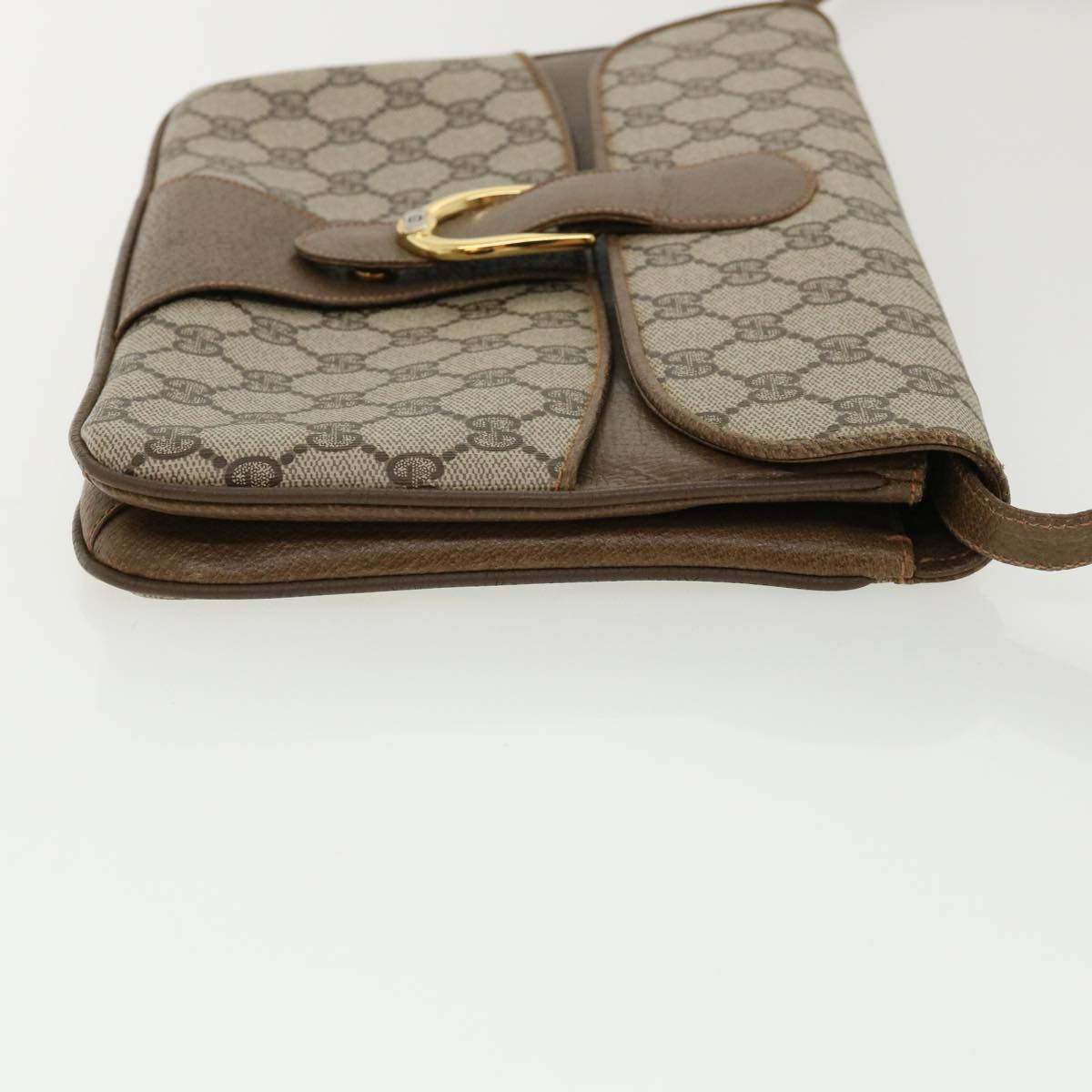 GUCCI GG Canvas Shoulder Bag PVC Leather Beige 34027