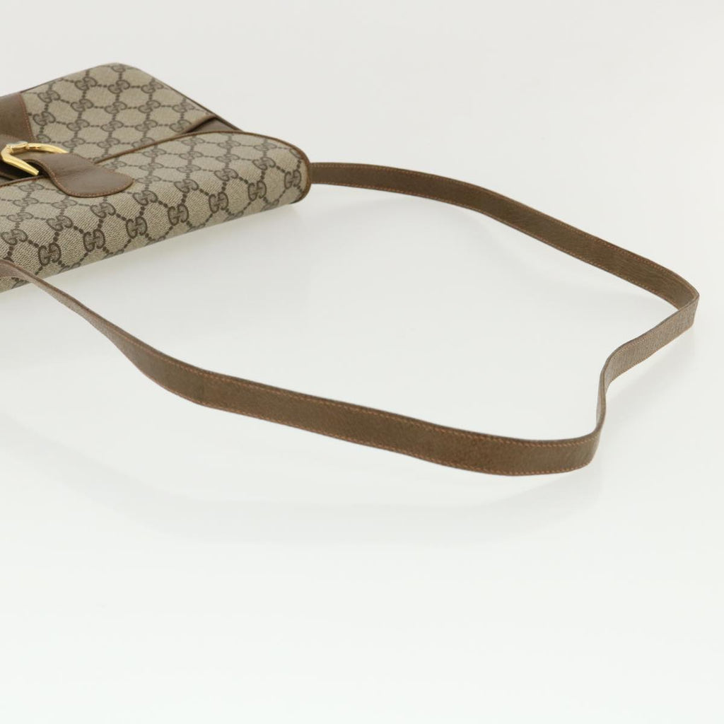 GUCCI GG Canvas Shoulder Bag PVC Leather Beige 34027